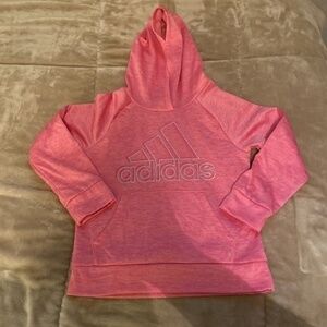 Adidas Size 6X Pink Long Sleeve Hooded Sweatshirt - EUC